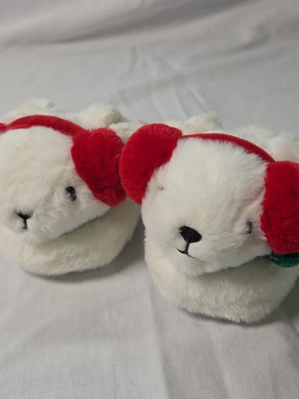 Wondershop Toddler Winter Mouse Houseshoes Slippers Size 5T-6T White Red Shoes